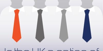 Graphic of silhoutte of people in a row with text "Is the UK a nation of Job hoppers?"